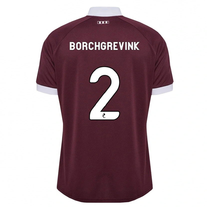 Danxen Homme Maillot Christian Borchgrevink #2 Blanc Bordeaux Tenues Domicile 2026/27 T-Shirt