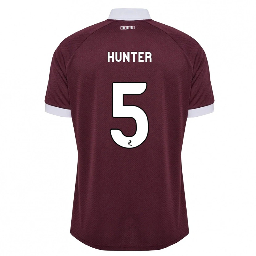 Danxen Homme Maillot Georgia Hunter #5 Blanc Bordeaux Tenues Domicile 2026/27 T-Shirt
