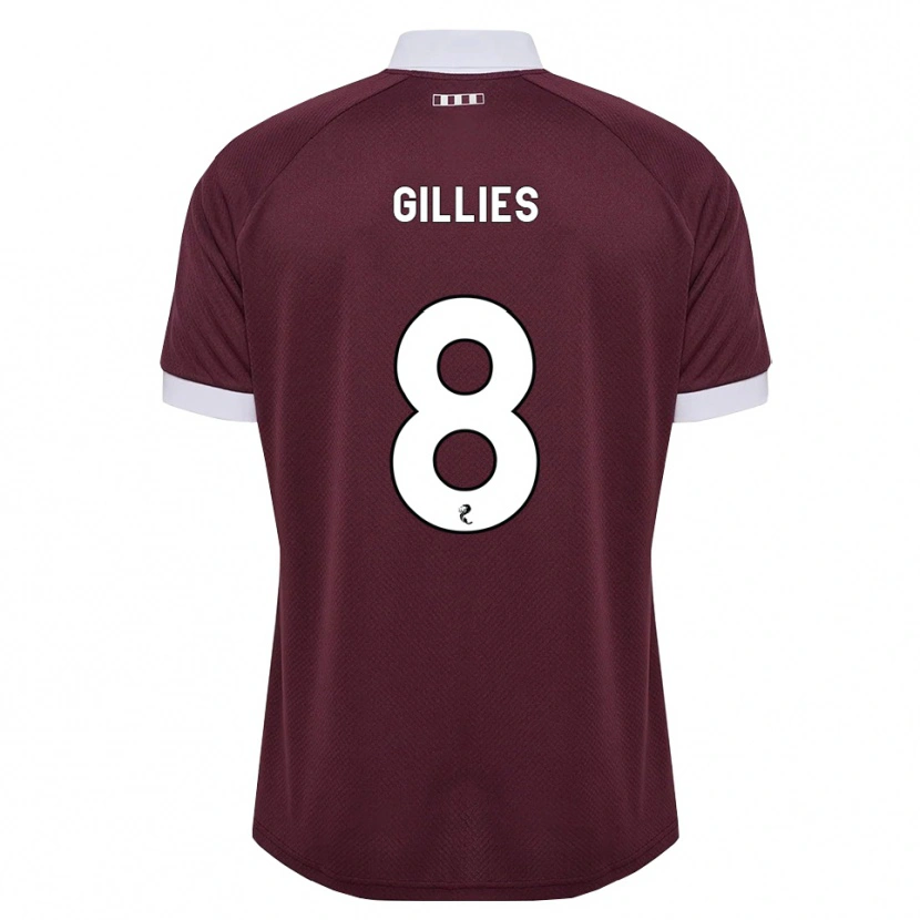 Danxen Homme Maillot Matthew Gillies #8 Blanc Bordeaux Tenues Domicile 2026/27 T-Shirt