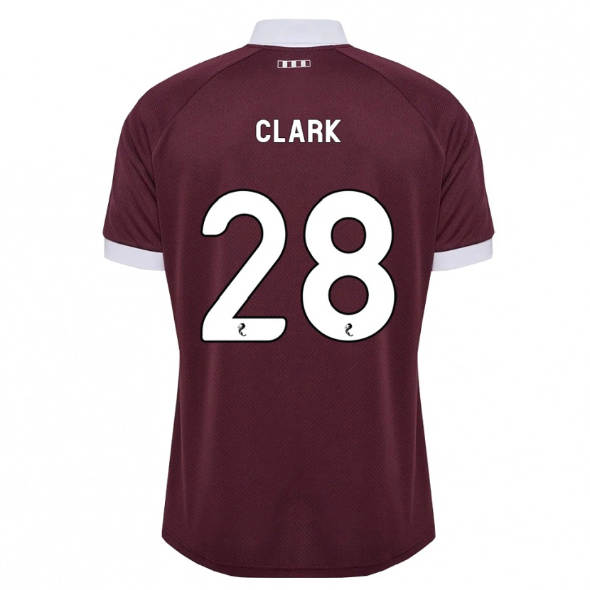 Danxen Homme Maillot Zander Clark #28 Blanc Bordeaux Tenues Domicile 2026/27 T-Shirt