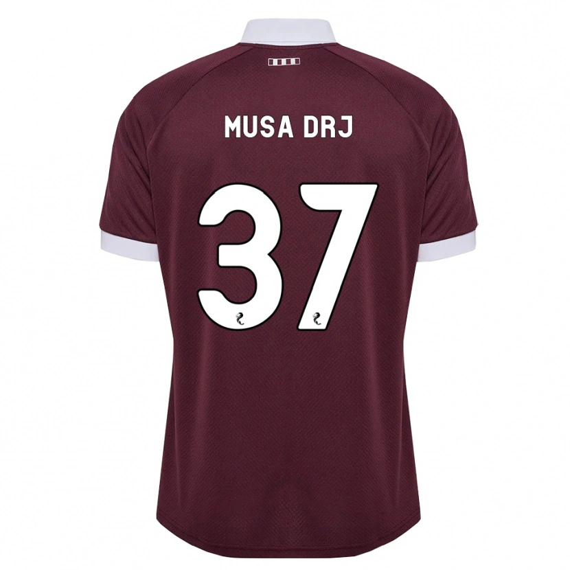 Danxen Homme Maillot Musa Drammeh #37 Blanc Bordeaux Tenues Domicile 2026/27 T-Shirt