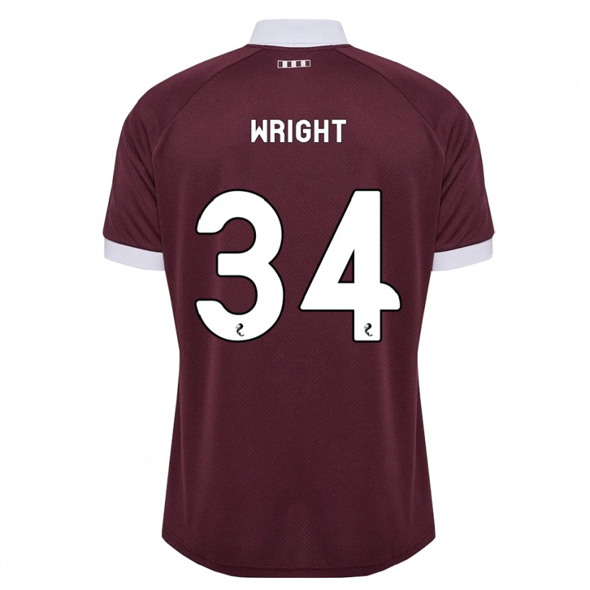 Danxen Homme Maillot Kieran Wright #34 Blanc Bordeaux Tenues Domicile 2026/27 T-Shirt