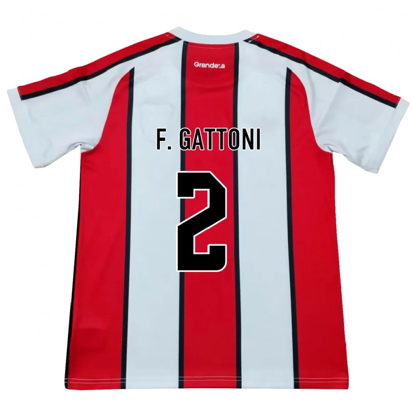 Danxen Homme Maillot Federico Gattoni #2 Blanc Rouge Noir Tenues Extérieur 2026/27 T-Shirt