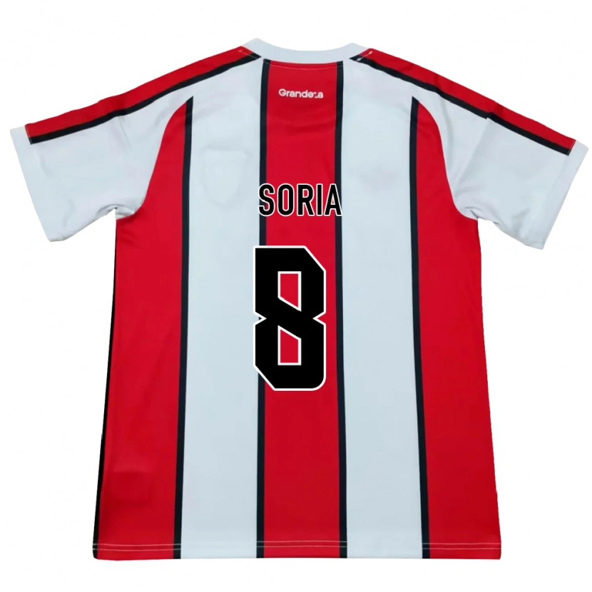 Danxen Homme Maillot Maximiliano Soria #8 Blanc Rouge Noir Tenues Extérieur 2026/27 T-Shirt