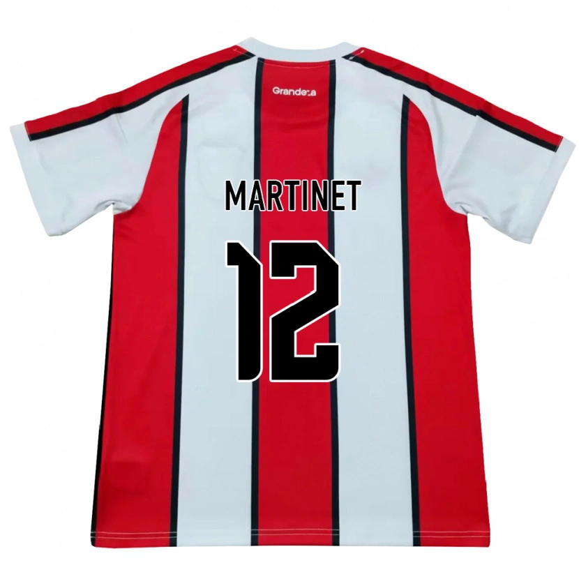 Danxen Homme Maillot Jeremías Martinet #12 Blanc Rouge Noir Tenues Extérieur 2026/27 T-Shirt