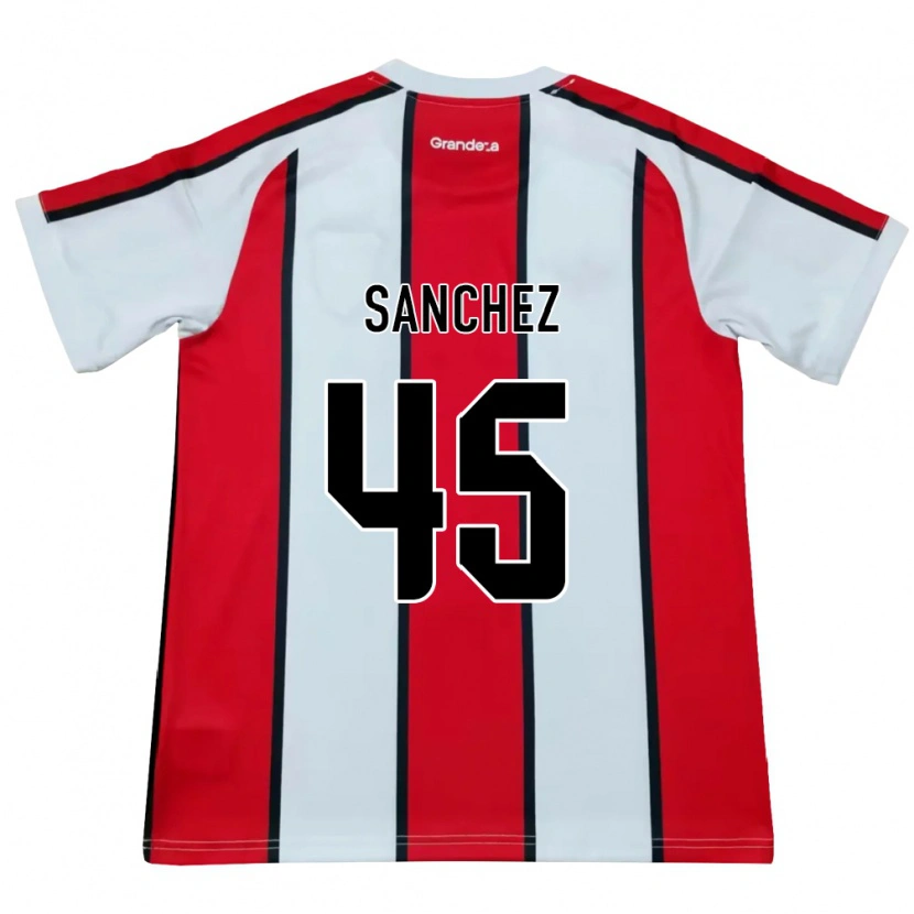 Danxen Homme Maillot Sebastián Sánchez #45 Blanc Rouge Noir Tenues Extérieur 2026/27 T-Shirt