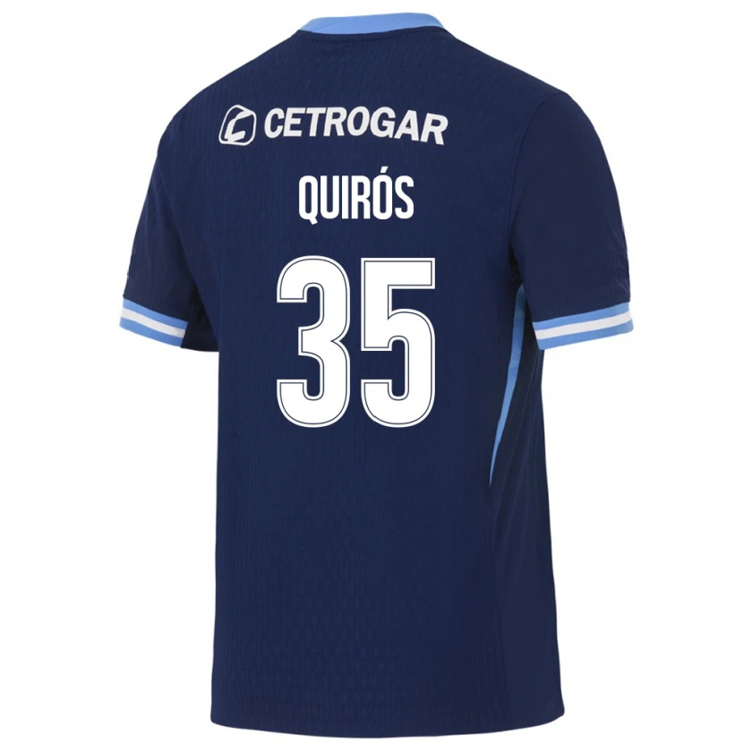 Danxen Homme Maillot Santiago Quirós #35 Bleu Royal Bleu Clair Blanc Tenues Extérieur 2026/27 T-Shirt