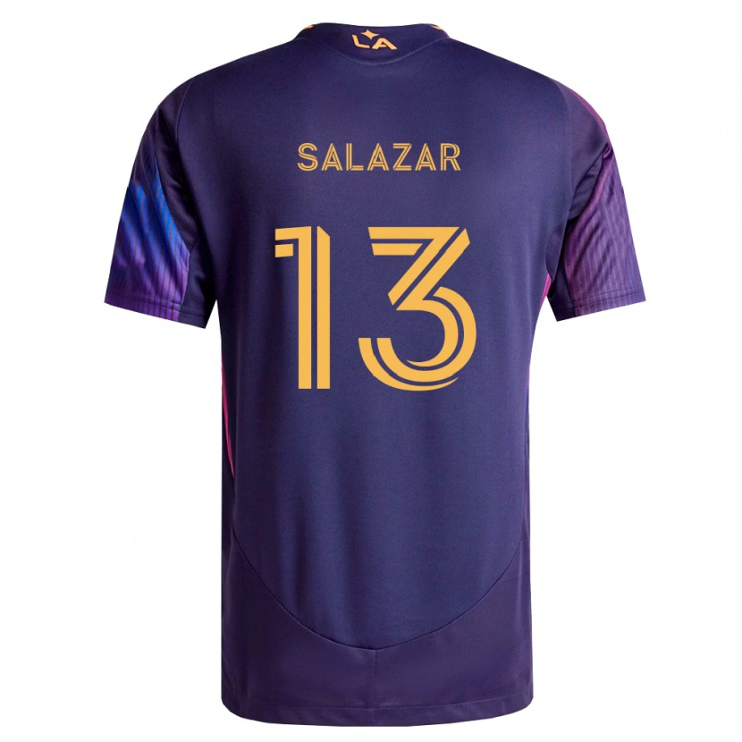 Danxen Homme Maillot Giovanni Salazar #13 Pourpre Foncé Jaune Tenues Extérieur 2026/27 T-Shirt