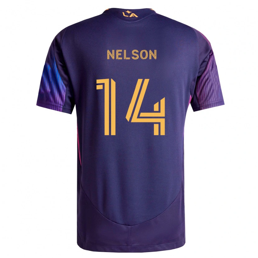 Danxen Homme Maillot John Nelson #14 Pourpre Foncé Jaune Tenues Extérieur 2026/27 T-Shirt