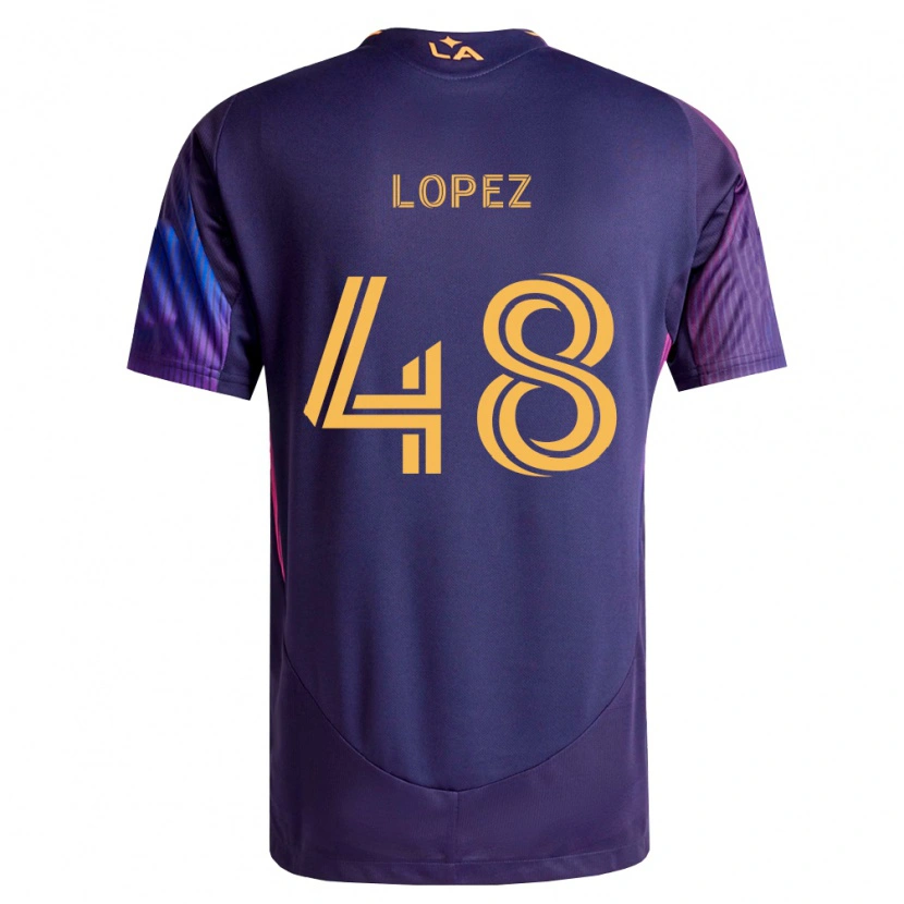 Danxen Homme Maillot Diego López #48 Pourpre Foncé Jaune Tenues Extérieur 2026/27 T-Shirt