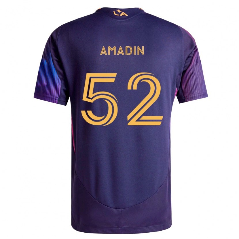 Danxen Homme Maillot Elijah Amadin #52 Pourpre Foncé Jaune Tenues Extérieur 2026/27 T-Shirt