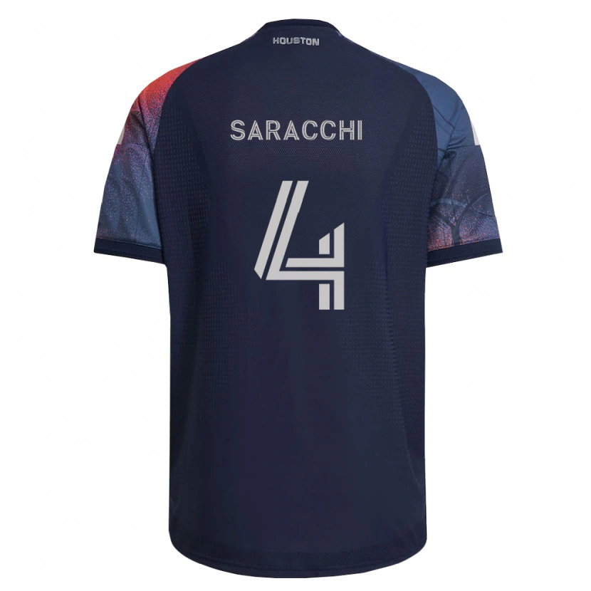 Danxen Homme Maillot Marcelo Saracchi #4 Bleu Foncé Blanc Orange Tenues Extérieur 2026/27 T-Shirt