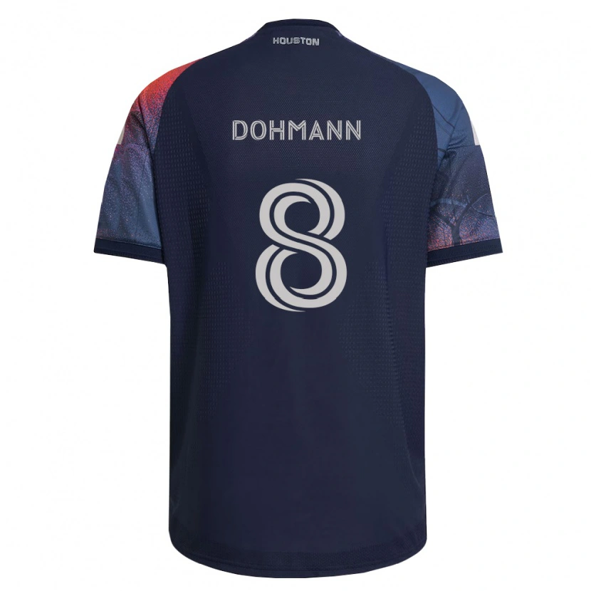 Danxen Homme Maillot Gustavo Abreu Dohmann #8 Bleu Foncé Blanc Orange Tenues Extérieur 2026/27 T-Shirt