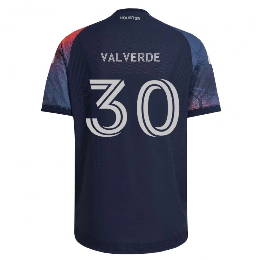 Danxen Homme Maillot Jefferson Valverde #30 Bleu Foncé Blanc Orange Tenues Extérieur 2026/27 T-Shirt
