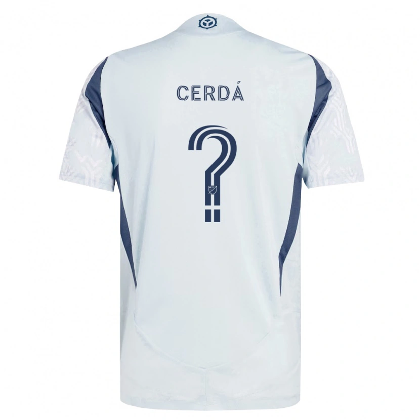 Danxen Homme Maillot Adrián Cerdá #0 Bleu Gris Blanc Tenues Extérieur 2026/27 T-Shirt