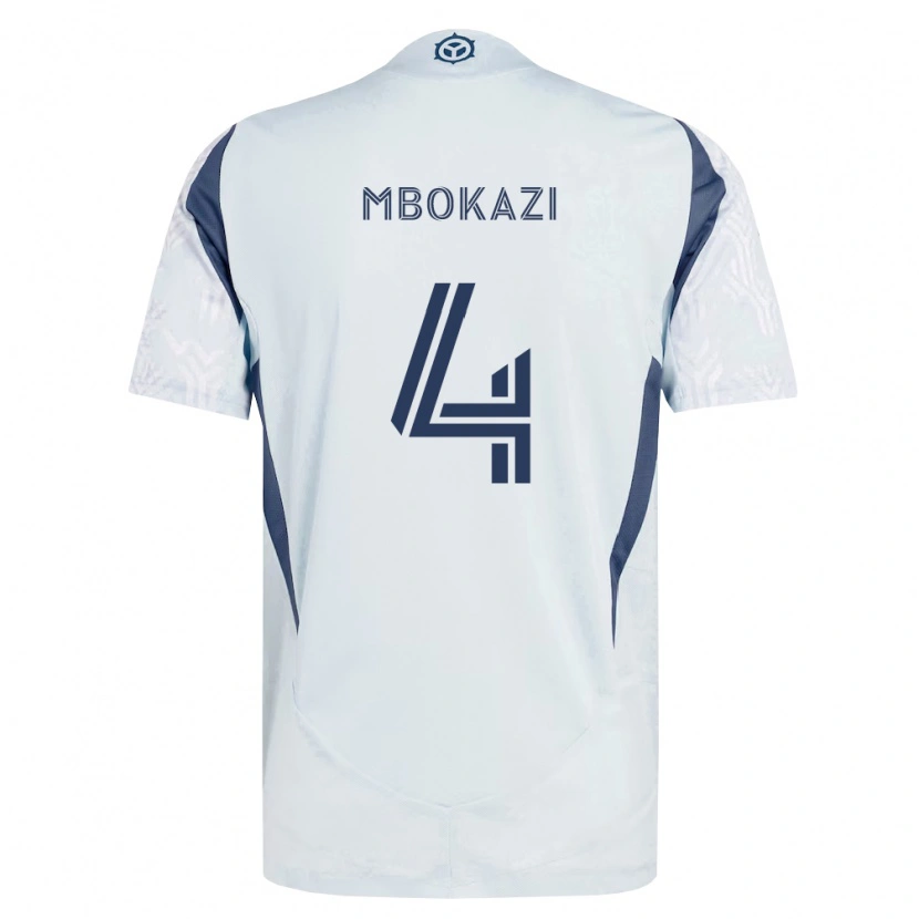 Danxen Homme Maillot Mbekezeli Mbokazi #4 Bleu Gris Blanc Tenues Extérieur 2026/27 T-Shirt