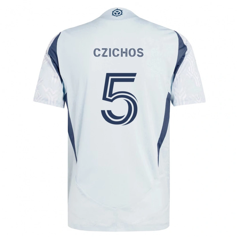 Danxen Homme Maillot Rafael Czichos #5 Bleu Gris Blanc Tenues Extérieur 2026/27 T-Shirt