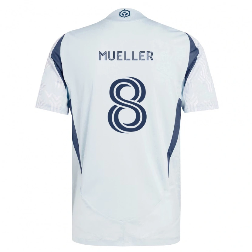 Danxen Homme Maillot Chris Mueller #8 Bleu Gris Blanc Tenues Extérieur 2026/27 T-Shirt