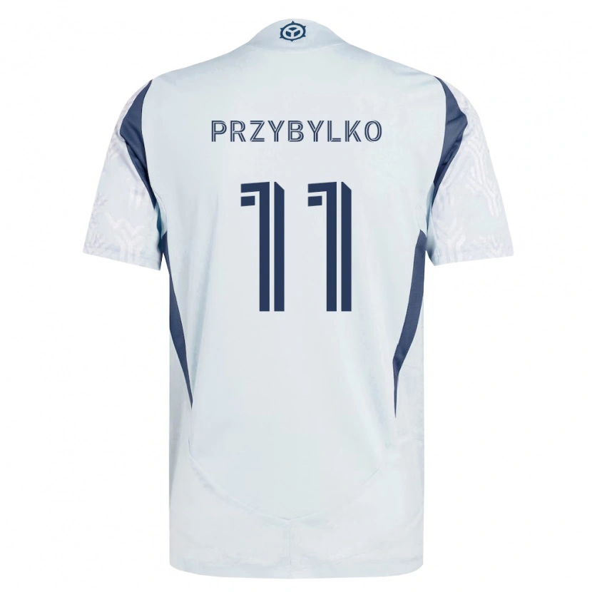 Danxen Homme Maillot Kacper Przybylko #11 Bleu Gris Blanc Tenues Extérieur 2026/27 T-Shirt