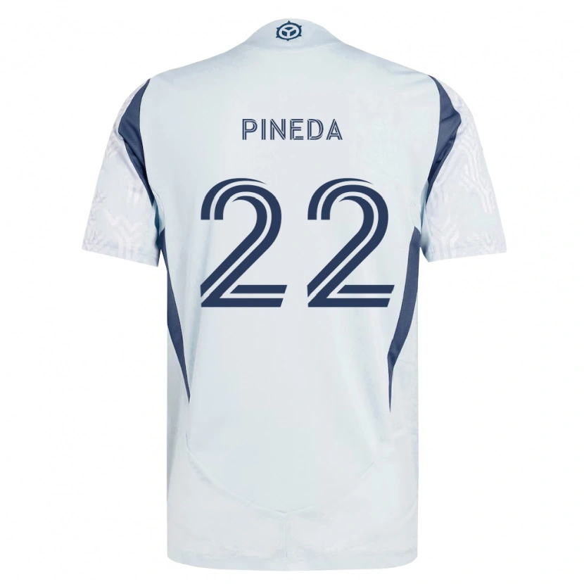 Danxen Homme Maillot Mauricio Pineda #22 Bleu Gris Blanc Tenues Extérieur 2026/27 T-Shirt