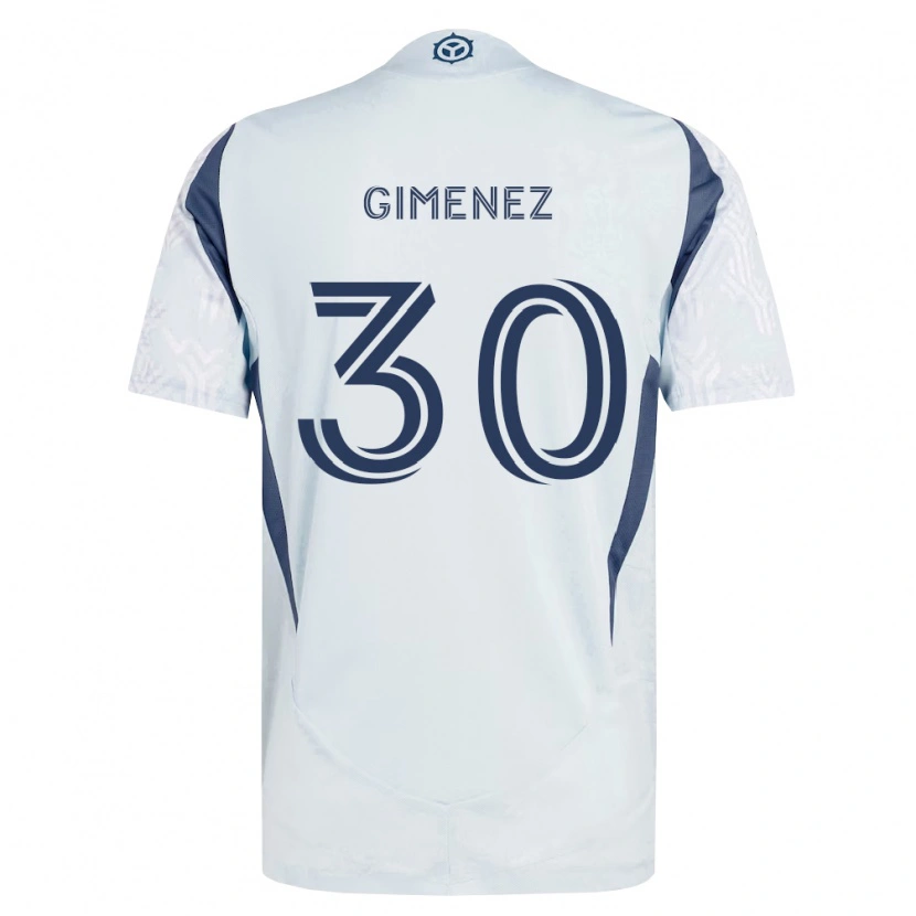 Danxen Homme Maillot Gastón Giménez #30 Bleu Gris Blanc Tenues Extérieur 2026/27 T-Shirt