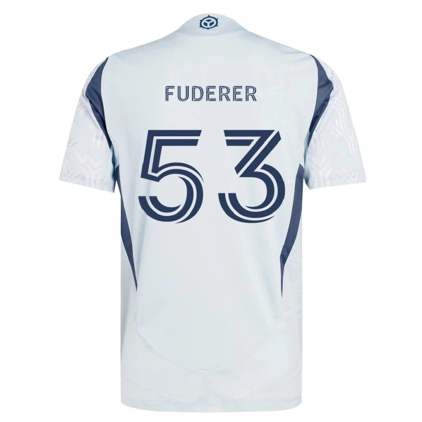 Danxen Homme Maillot Jake Fuderer #53 Bleu Gris Blanc Tenues Extérieur 2026/27 T-Shirt