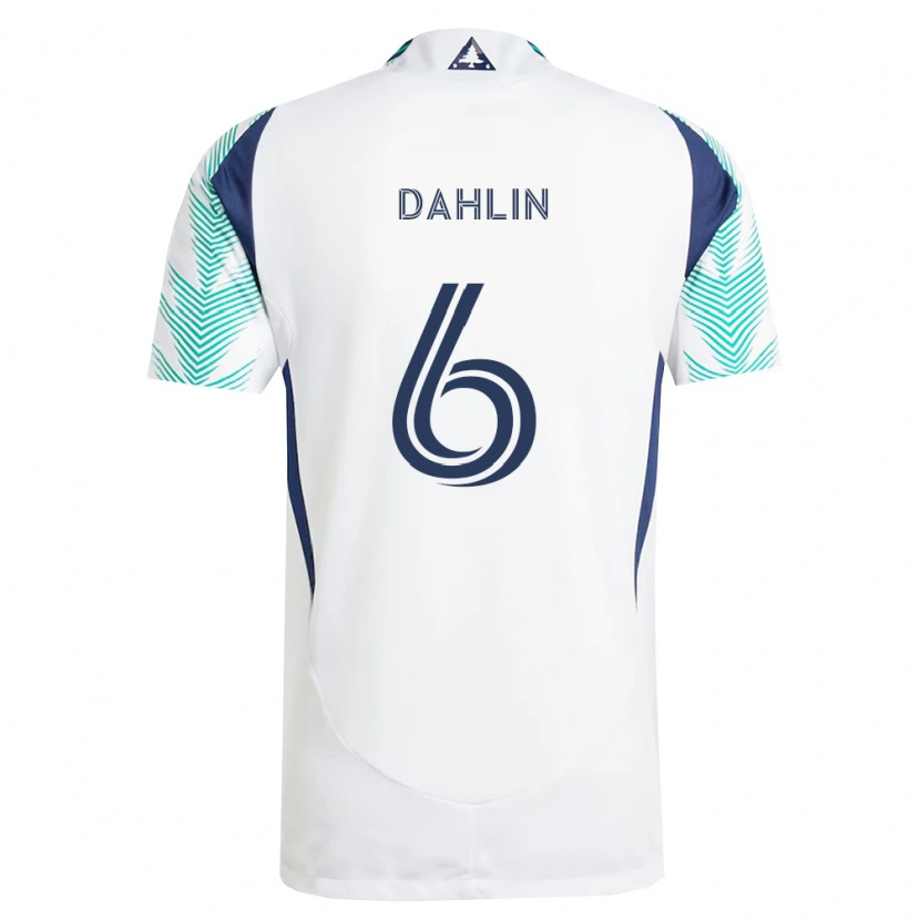 Danxen Homme Maillot Gabe Dahlin #6 Blanc Bleu Marine Vert Clair Tenues Extérieur 2026/27 T-Shirt