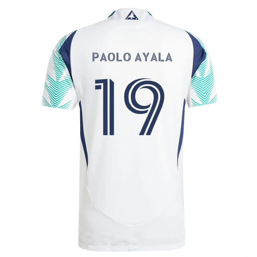 Danxen Homme Maillot Paolo Ayala #19 Blanc Bleu Marine Vert Clair Tenues Extérieur 2026/27 T-Shirt