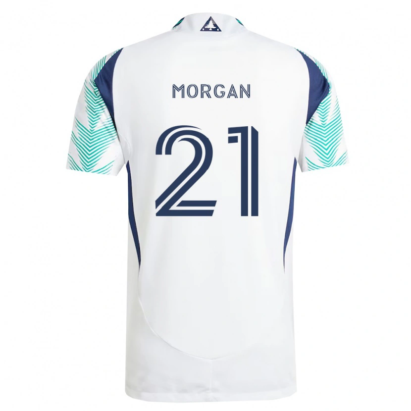 Danxen Homme Maillot Myles Morgan #21 Blanc Bleu Marine Vert Clair Tenues Extérieur 2026/27 T-Shirt