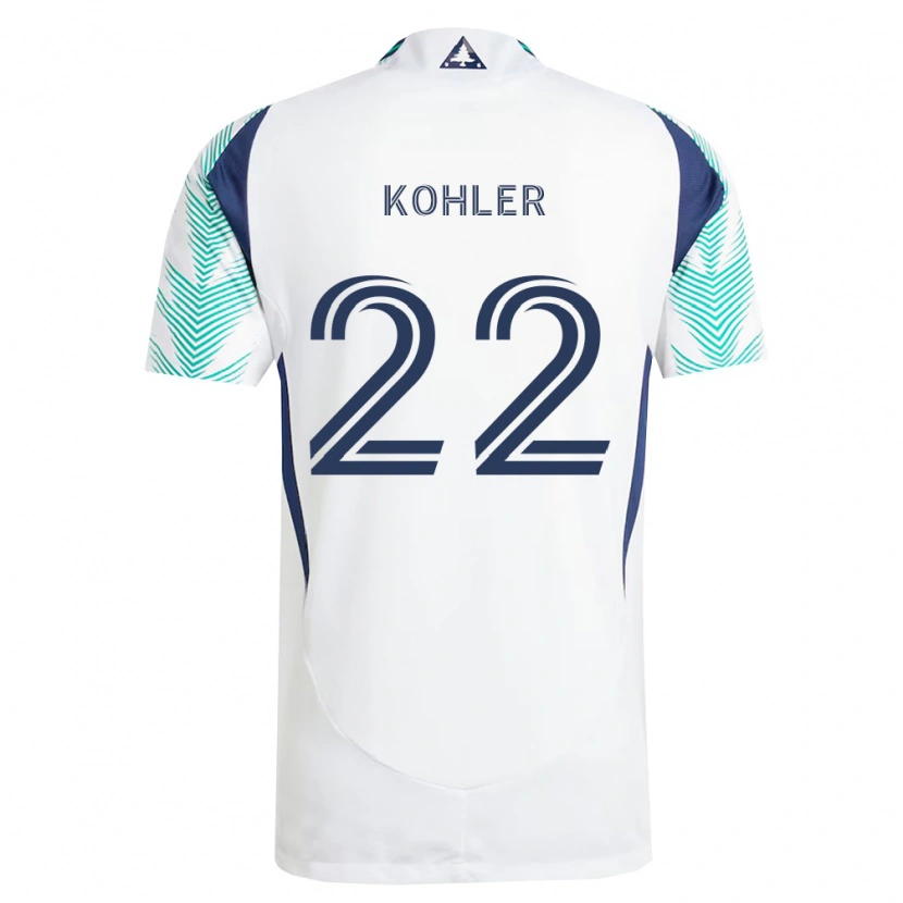 Danxen Homme Maillot Ethan Kohler #22 Blanc Bleu Marine Vert Clair Tenues Extérieur 2026/27 T-Shirt