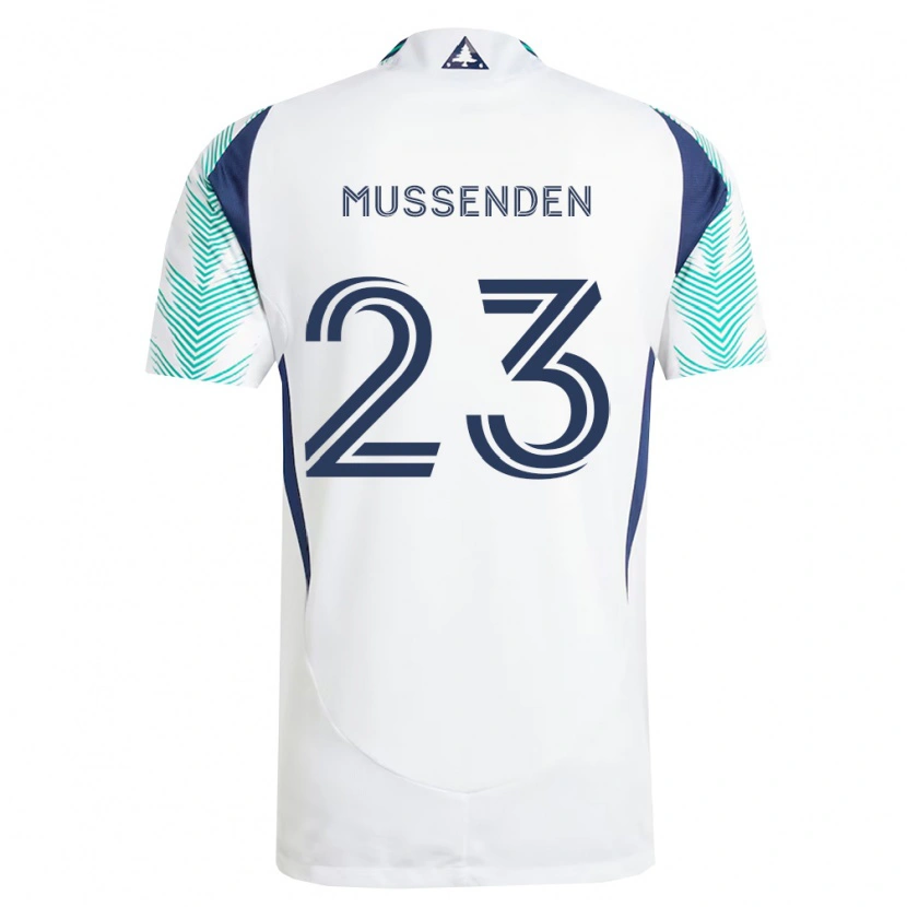 Danxen Homme Maillot Javaun Mussenden #23 Blanc Bleu Marine Vert Clair Tenues Extérieur 2026/27 T-Shirt