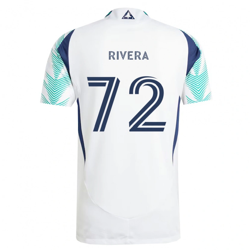 Danxen Homme Maillot Damián Rivera #72 Blanc Bleu Marine Vert Clair Tenues Extérieur 2026/27 T-Shirt