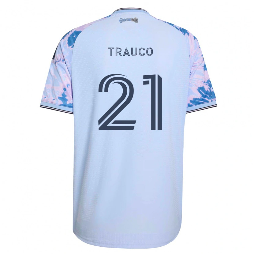 Danxen Homme Maillot Miguel Trauco #21 Bleu Royal Blanc Noir Tenues Extérieur 2026/27 T-Shirt