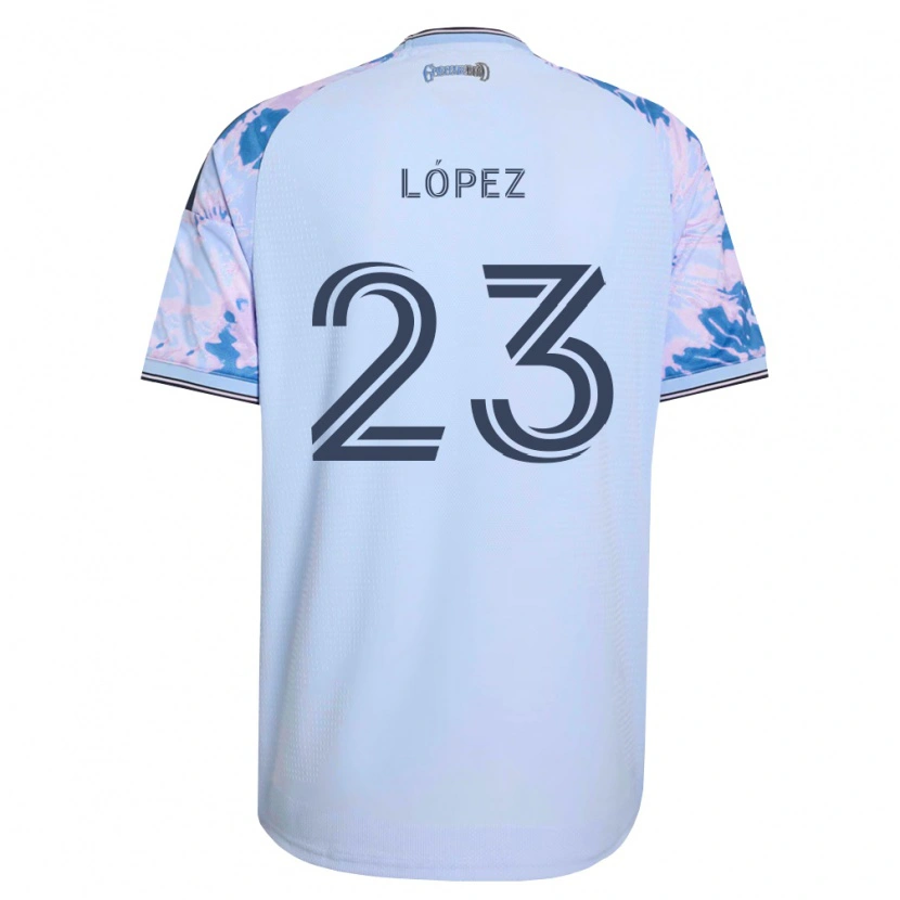 Danxen Homme Maillot Hernán López #23 Bleu Royal Blanc Noir Tenues Extérieur 2026/27 T-Shirt