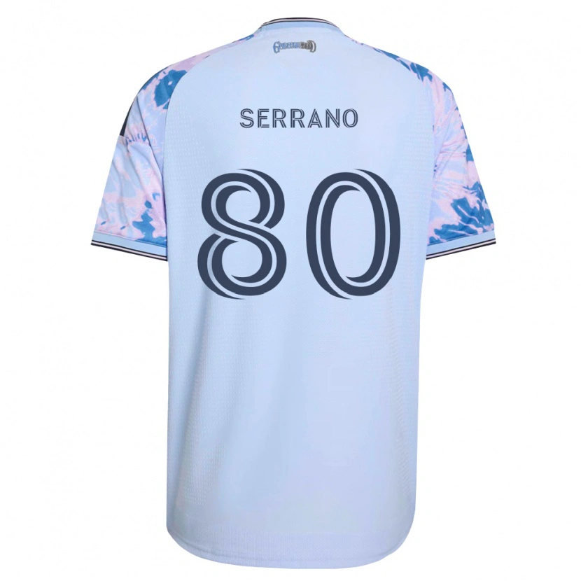 Danxen Homme Maillot David Serrano #80 Bleu Royal Blanc Noir Tenues Extérieur 2026/27 T-Shirt