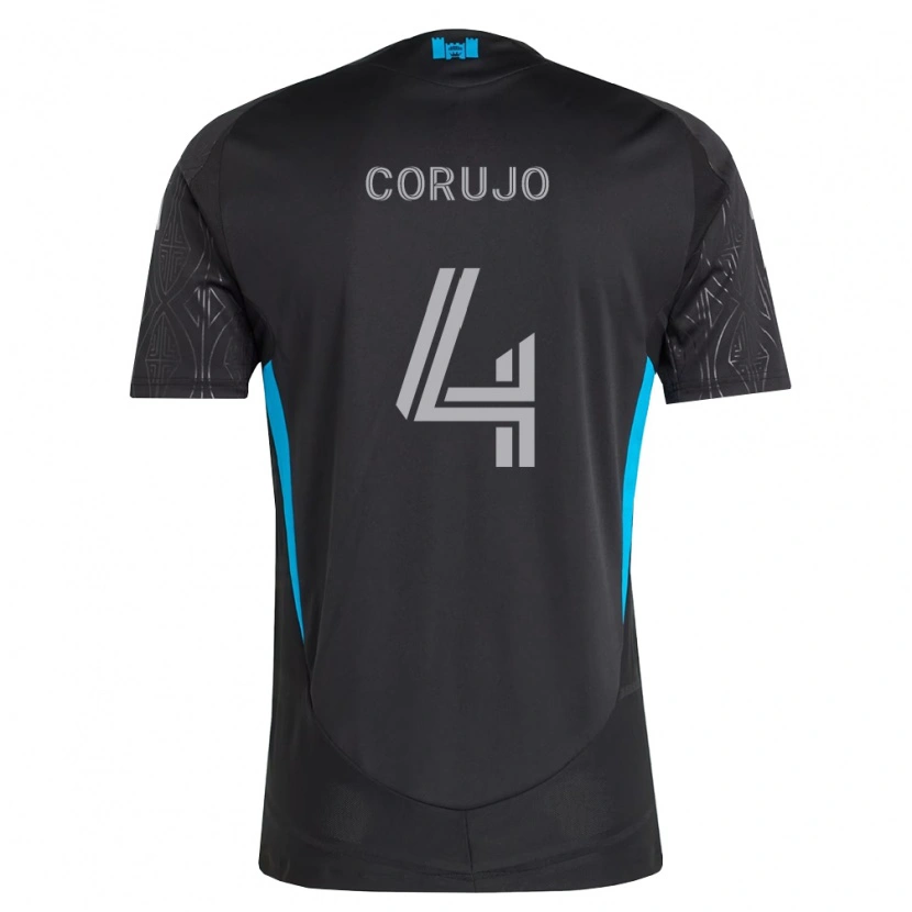 Danxen Homme Maillot Guzmán Corujo #4 Noir Blanc Bleu Ciel Tenues Extérieur 2026/27 T-Shirt