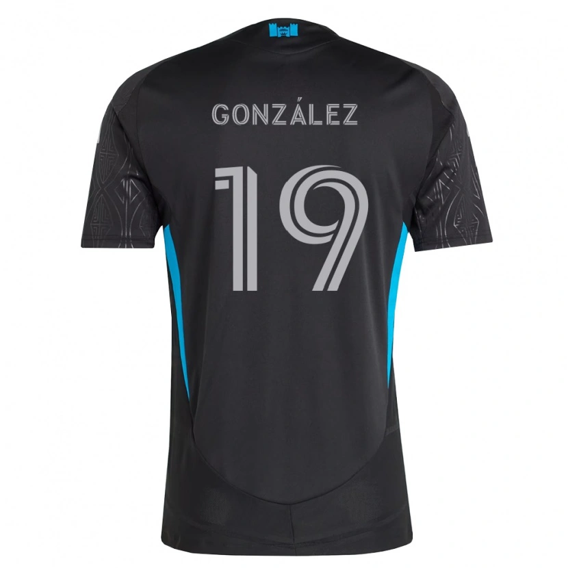 Danxen Homme Maillot Daniel González #19 Noir Blanc Bleu Ciel Tenues Extérieur 2026/27 T-Shirt