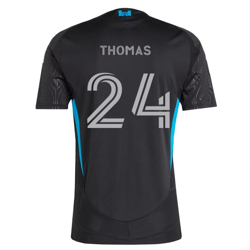 Danxen Homme Maillot Mikah Thomas #24 Noir Blanc Bleu Ciel Tenues Extérieur 2026/27 T-Shirt