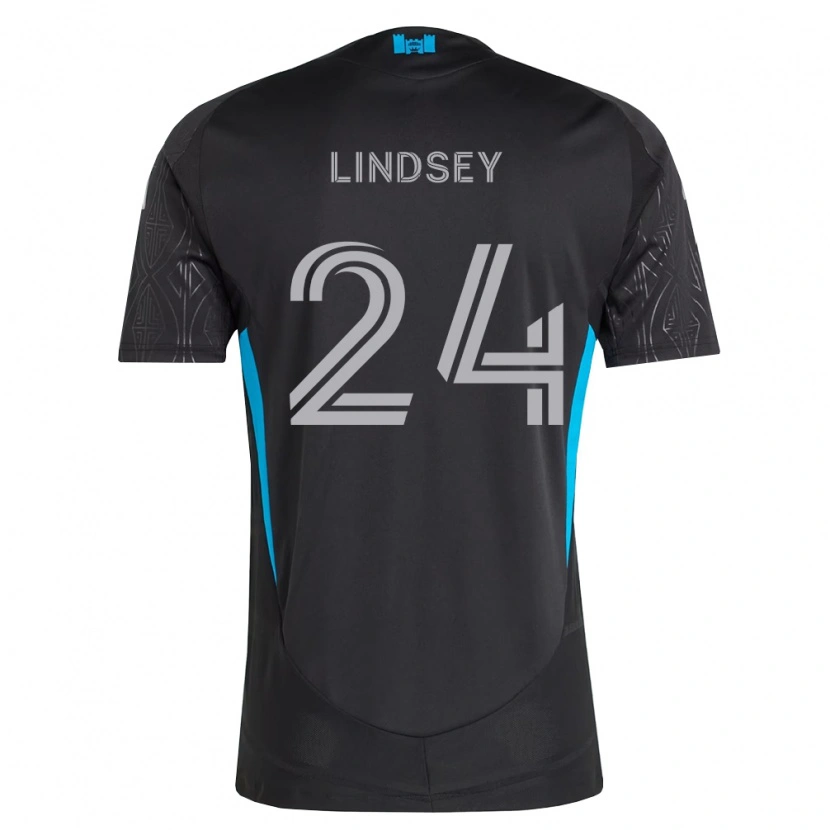 Danxen Homme Maillot Jaylin Lindsey #24 Noir Blanc Bleu Ciel Tenues Extérieur 2026/27 T-Shirt