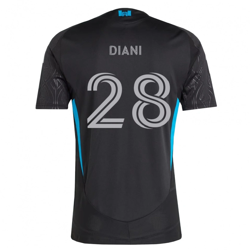 Danxen Homme Maillot Djibril Diani #28 Noir Blanc Bleu Ciel Tenues Extérieur 2026/27 T-Shirt