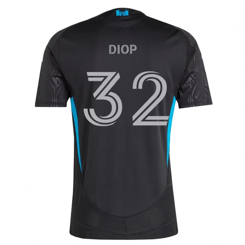 Danxen Homme Maillot Hamady Diop #32 Noir Blanc Bleu Ciel Tenues Extérieur 2026/27 T-Shirt