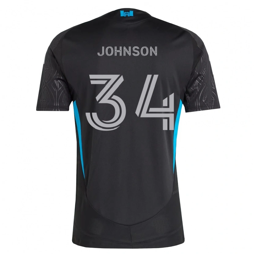Danxen Homme Maillot Andrew Johnson #34 Noir Blanc Bleu Ciel Tenues Extérieur 2026/27 T-Shirt