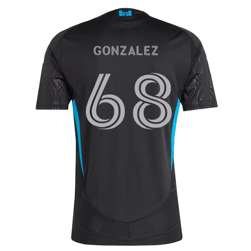 Danxen Homme Maillot Carlos Gonzalez #68 Noir Blanc Bleu Ciel Tenues Extérieur 2026/27 T-Shirt