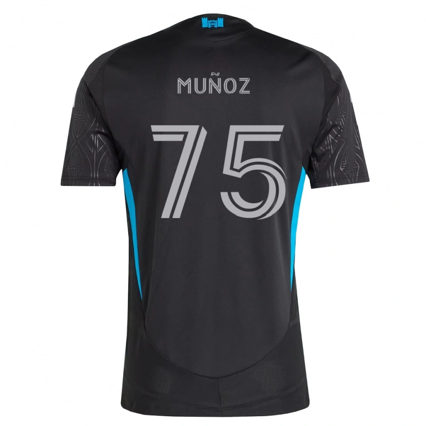 Danxen Homme Maillot Jeremiah Muñoz #75 Noir Blanc Bleu Ciel Tenues Extérieur 2026/27 T-Shirt