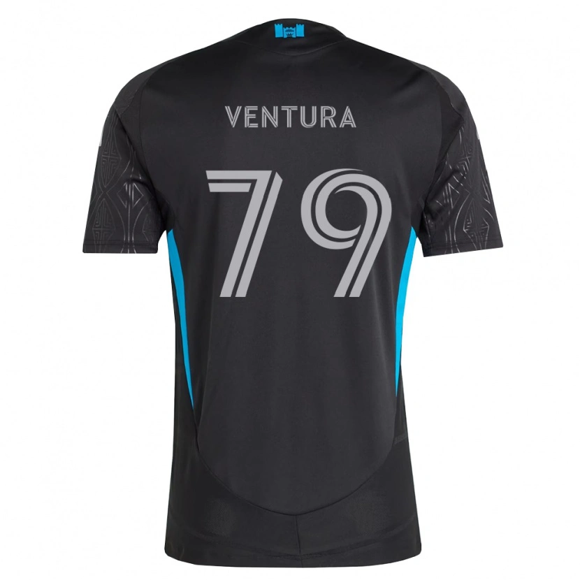 Danxen Homme Maillot Sebastian Ventura #79 Noir Blanc Bleu Ciel Tenues Extérieur 2026/27 T-Shirt
