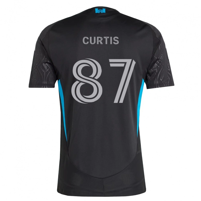 Danxen Homme Maillot Ethan Curtis #87 Noir Blanc Bleu Ciel Tenues Extérieur 2026/27 T-Shirt