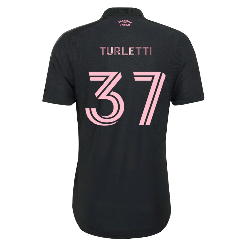 Danxen Homme Maillot Mateo Turletti #37 Rose Noir Blanc Tenues Extérieur 2026/27 T-Shirt