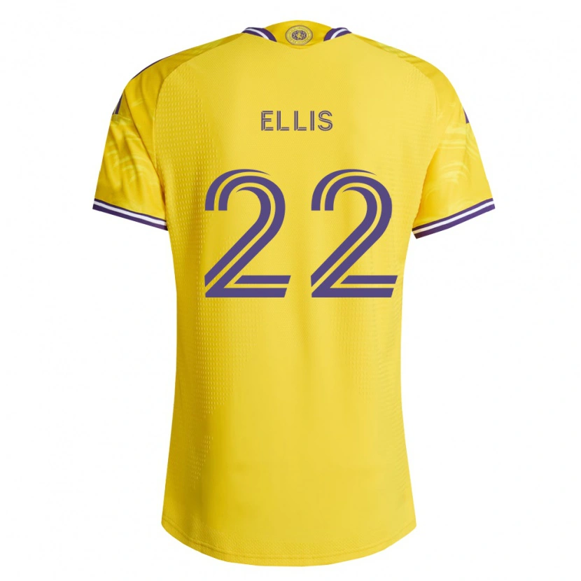 Danxen Homme Maillot Justin Ellis #22 Jaune Violet Tenues Extérieur 2026/27 T-Shirt