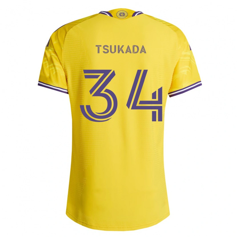 Danxen Homme Maillot Yutaro Tsukada #34 Jaune Violet Tenues Extérieur 2026/27 T-Shirt
