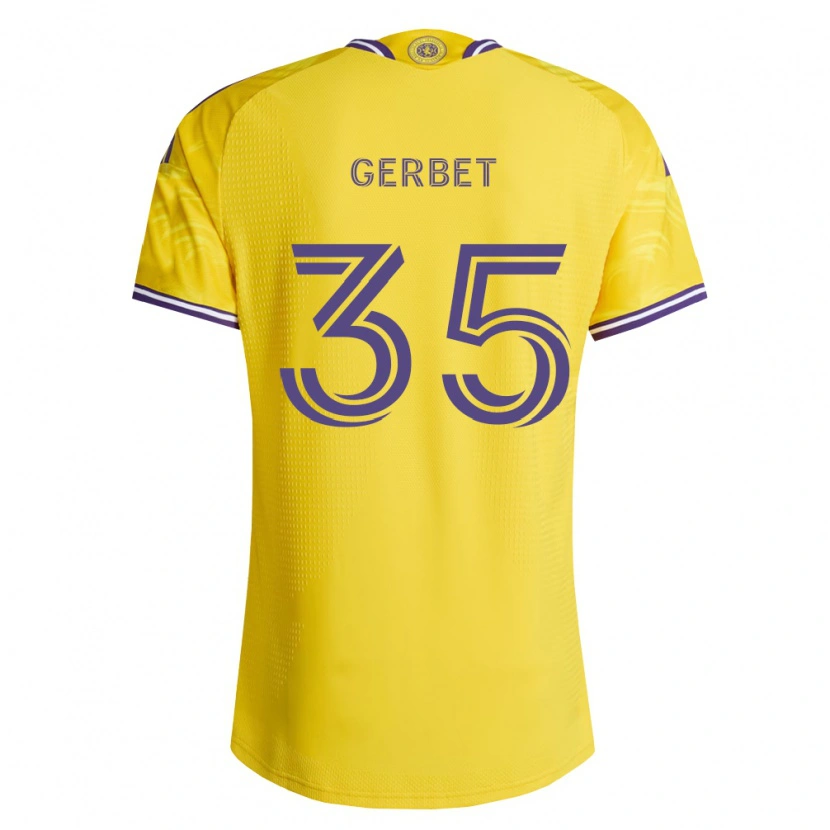 Danxen Homme Maillot Joran Gerbet #35 Jaune Violet Tenues Extérieur 2026/27 T-Shirt
